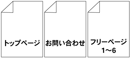 トップページと問合せページとフリーページ6ページ迄